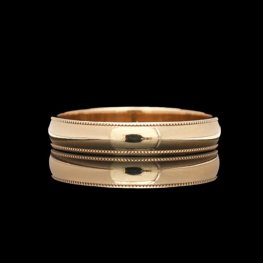 010-000211_1PmEY4IAN 14k Yellow Gold 4.00 mm Band with Milgrain Edges
