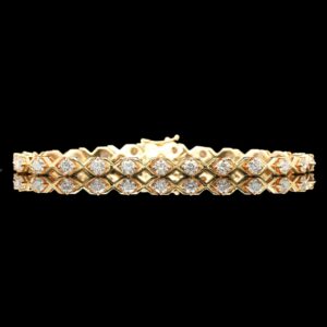 14k Yellow Gold Diamond Tennis Bracelet