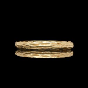 14k Yellow Gold 3.00 mm Yellow Gold Wood Textured Band