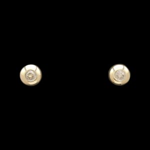14k Yellow Gold 0.12 ctw Bezel Set Desert Diamond Stud Earrings
